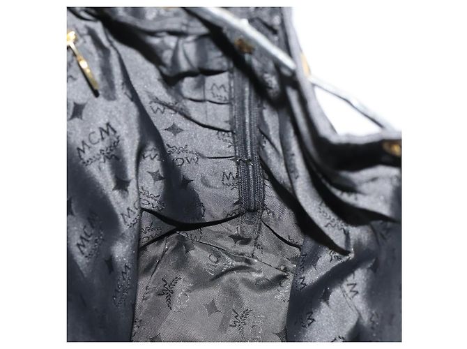MCM Vicetos Logogram Rucksack Canvas Schwarz Gold Auth INZ047 Golden - Ansicht 23