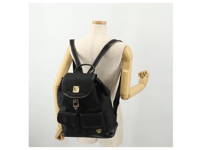 MCM Vicetos Logogram Rucksack Canvas Schwarz Gold Auth INZ047 Golden - Ansicht 29