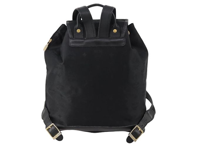 MCM Vicetos Logogram Rucksack Canvas Schwarz Gold Auth INZ047 Golden - Ansicht 3