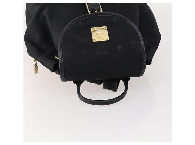 MCM Vicetos Logogram Rucksack Canvas Schwarz Gold Auth INZ047 Golden - Ansicht 6