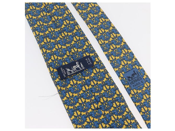 Hermès HERMES Necktie Silk Yellow Auth 174888A - view 10