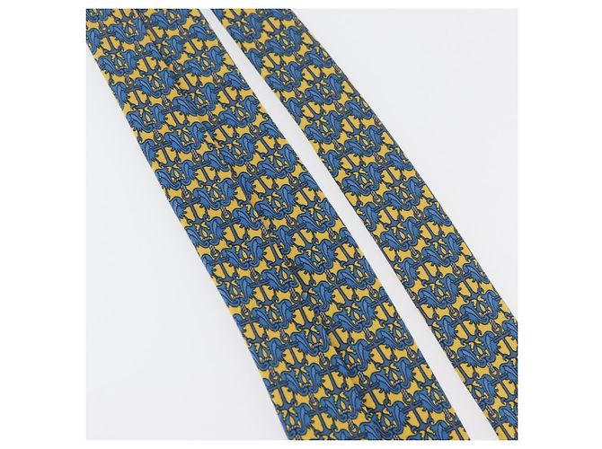 Hermès HERMES Necktie Silk Yellow Auth 174888A - view 11