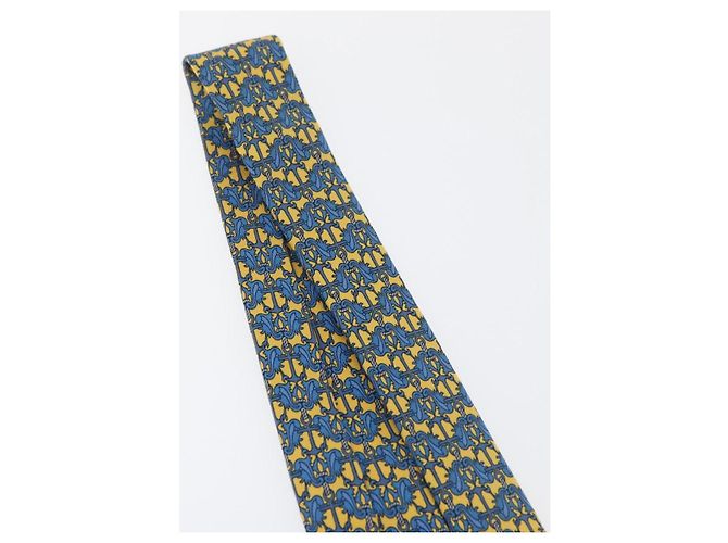 Hermès HERMES Necktie Silk Yellow Auth 174888A - view 13