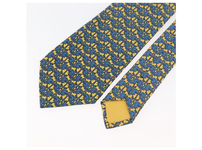 Hermès HERMES Necktie Silk Yellow Auth 174888A - view 3