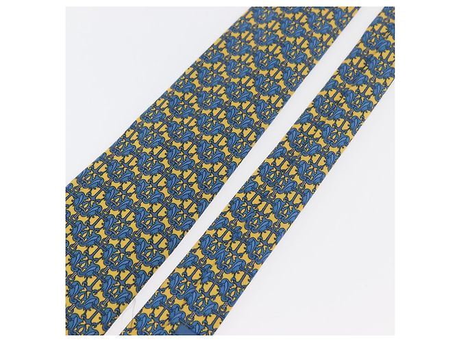 Hermès HERMES Necktie Silk Yellow Auth 174888A - view 4