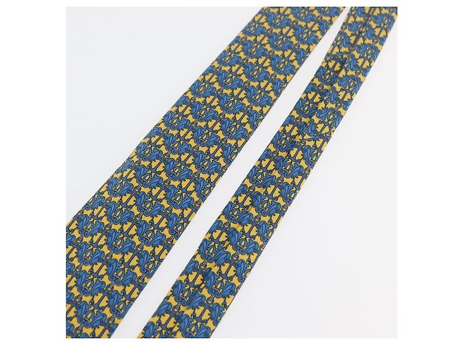 Hermès HERMES Necktie Silk Yellow Auth 174888A - view 5