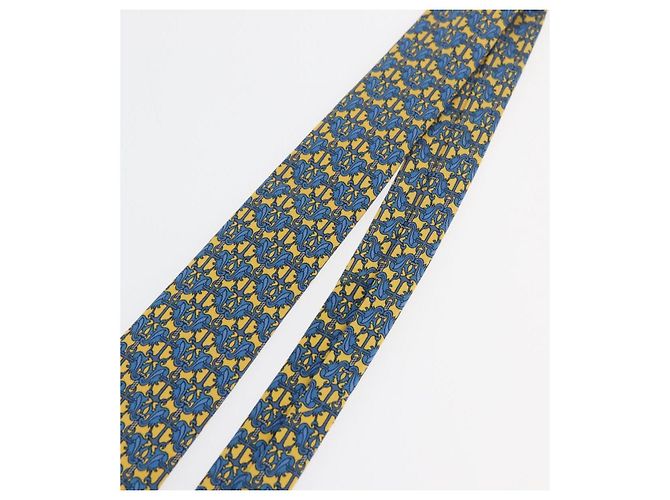 Hermès HERMES Necktie Silk Yellow Auth 174888A - view 6