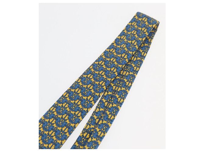 Hermès HERMES Necktie Silk Yellow Auth 174888A - view 7