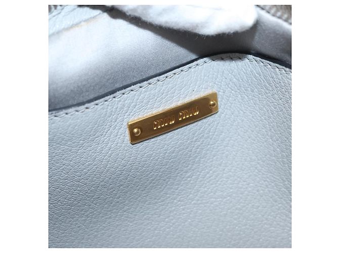 Borsa a Spalla Miu Miu in Pelliccia Grigia Oro Auth 167236M Marrone D'oro - vista 19