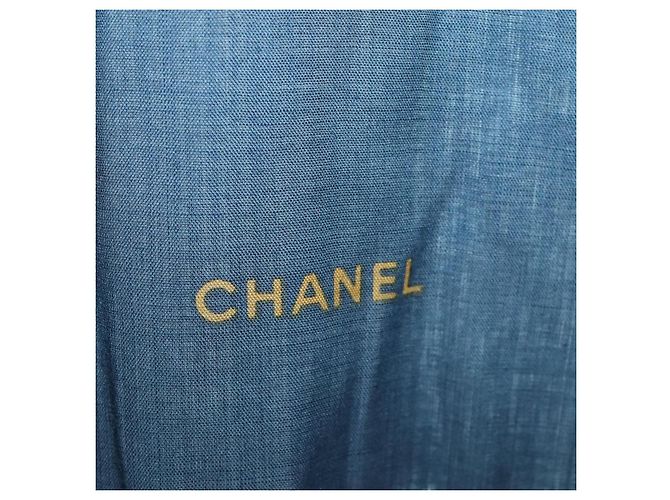 Cachecol CHANEL de lã e seda marinho CC Auth 174639A Azul marinho - vista 11
