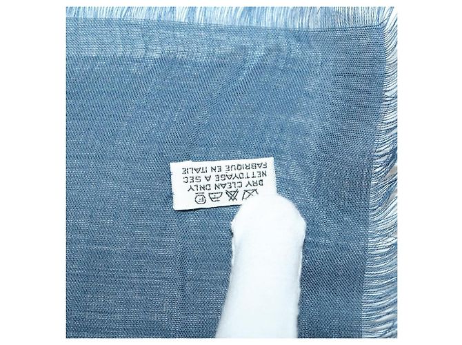 Cachecol CHANEL de lã e seda marinho CC Auth 174639A Azul marinho - vista 14
