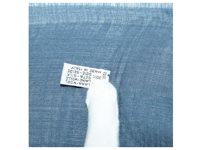 Cachecol CHANEL de lã e seda marinho CC Auth 174639A Azul marinho - vista 15