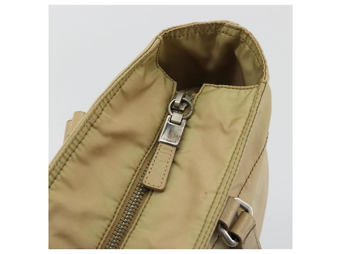 Borsa Tote PRADA Nylon Beige Argento Auth YKZ1525A - vista 8