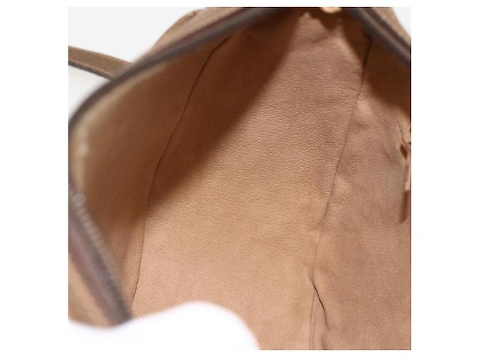 Borsa a Spalla Gucci GG Supreme Web Sherry Line PVC Beige Oro Auth 175956 D'oro - vista 21