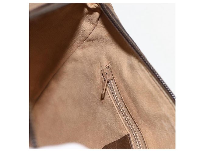 Borsa a Spalla Gucci GG Supreme Web Sherry Line PVC Beige Oro Auth 175956 D'oro - vista 22