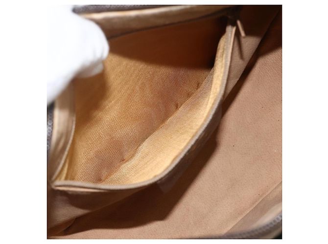 Borsa a Spalla Gucci GG Supreme Web Sherry Line PVC Beige Oro Auth 175956 D'oro - vista 23