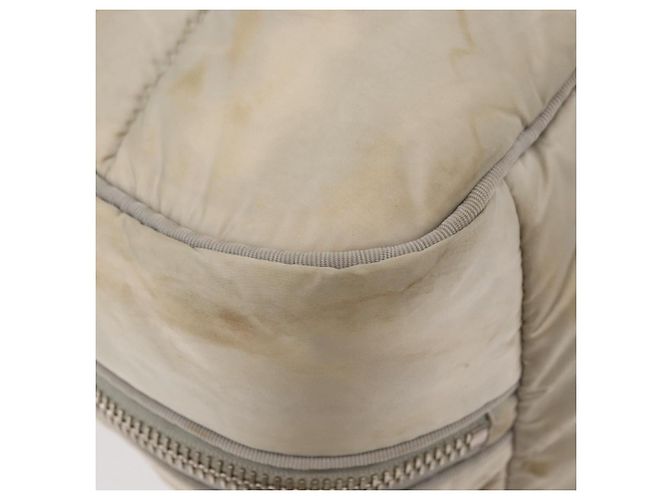 Borsa a Spalla CHANEL Nylon Beige Argento CC Auth mr2413 - vista 16