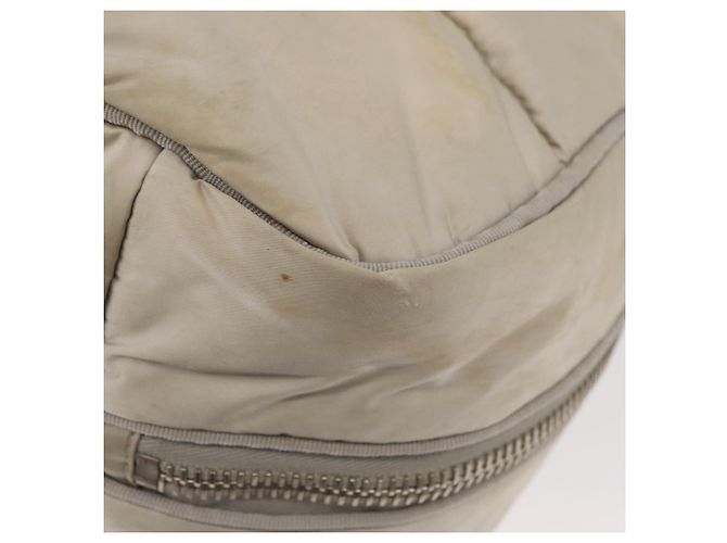 Borsa a Spalla CHANEL Nylon Beige Argento CC Auth mr2413 - vista 17