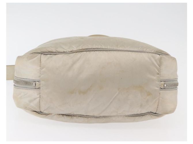 Borsa a Spalla CHANEL Nylon Beige Argento CC Auth mr2413 - vista 5