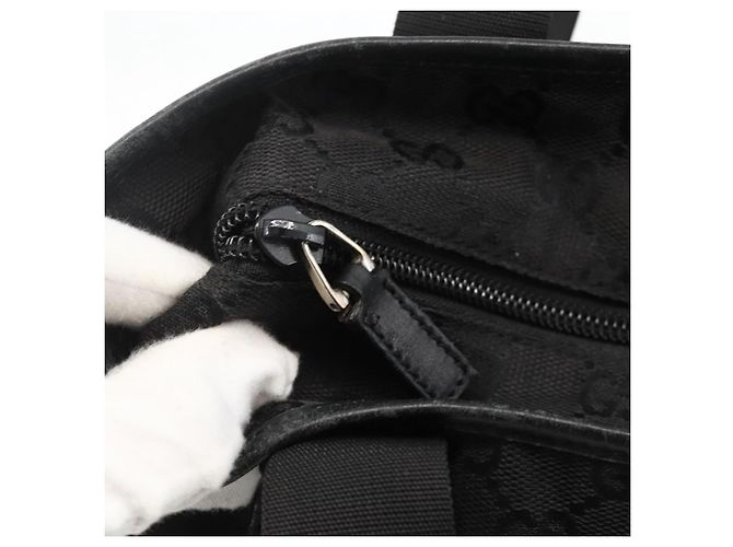 GUCCI GG Canvas Tote Bag Schwarz Silber 28892 Auth 175748 - Ansicht 10