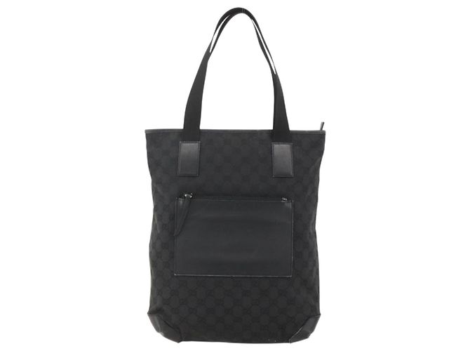 GUCCI GG Canvas Tote Bag Schwarz Silber 28892 Auth 175748 - Ansicht 13