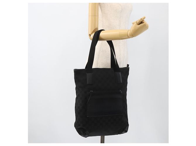 GUCCI GG Canvas Tote Bag Schwarz Silber 28892 Auth 175748 - Ansicht 24
