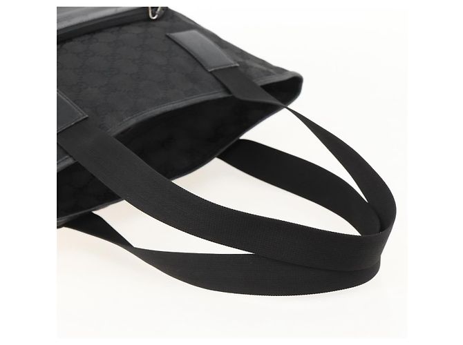 GUCCI GG Canvas Tote Bag Schwarz Silber 28892 Auth 175748 - Ansicht 7