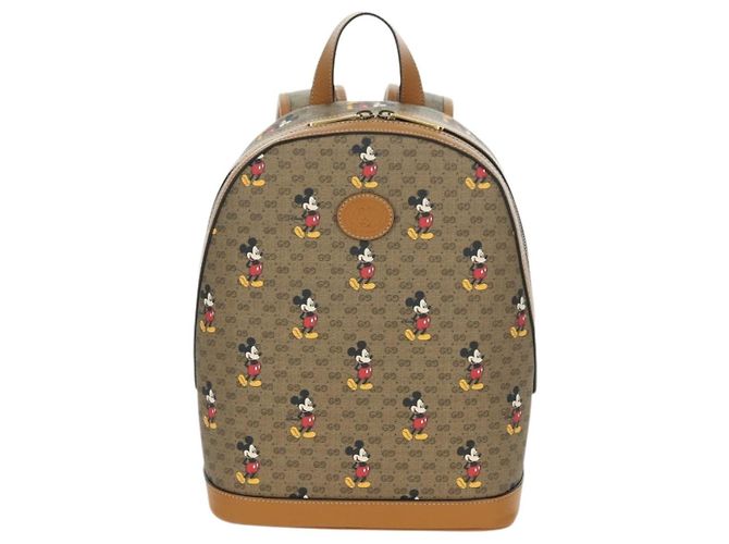 Gucci Zaino Disney Micro GG Supreme in PVC beige e oro 552884 Auth YKZ1317M D'oro - vista 13