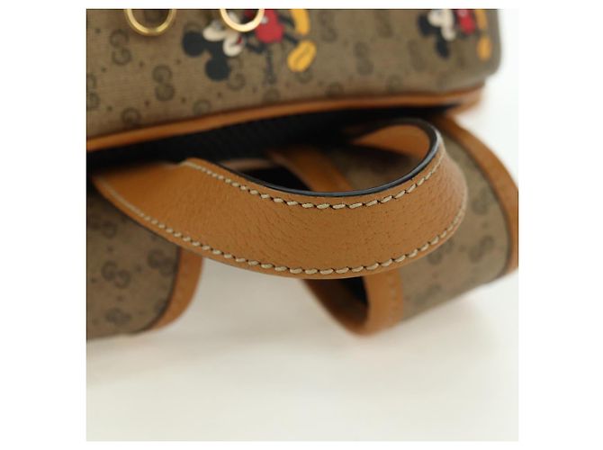 Gucci Zaino Disney Micro GG Supreme in PVC beige e oro 552884 Auth YKZ1317M D'oro - vista 7