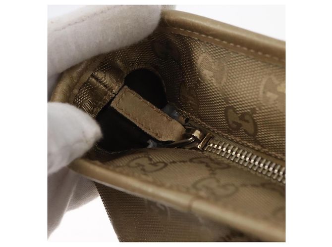 Borsa tote GG Implementation in PVC dorato GUCCI 211138 Auth 175419 D'oro - vista 10