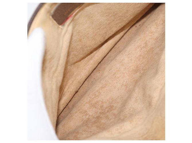 Borsa Gucci GG Supreme Web Sherry Line in PVC beige, oro e rosso 904 02 026 Auth BA12127 D'oro - vista 10