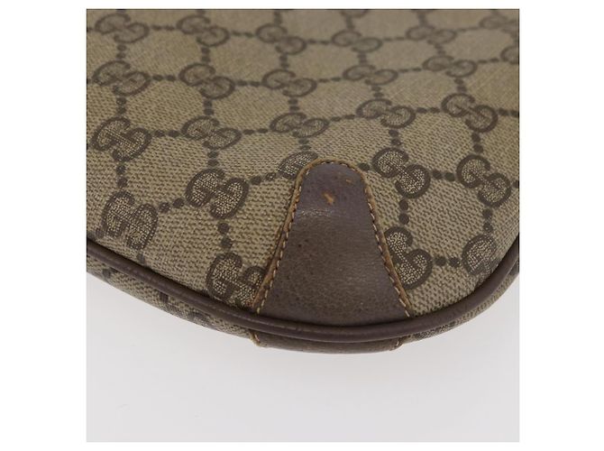 Borsa Gucci GG Supreme Web Sherry Line in PVC beige, oro e rosso 904 02 026 Auth BA12127 D'oro - vista 15