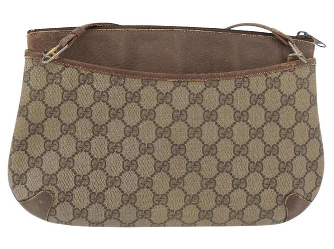 Borsa Gucci GG Supreme Web Sherry Line in PVC beige, oro e rosso 904 02 026 Auth BA12127 D'oro - vista 2