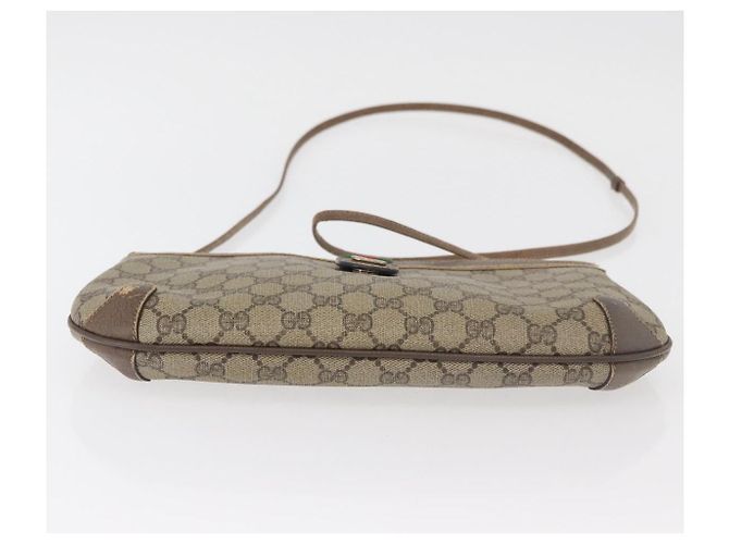 Borsa Gucci GG Supreme Web Sherry Line in PVC beige, oro e rosso 904 02 026 Auth BA12127 D'oro - vista 5
