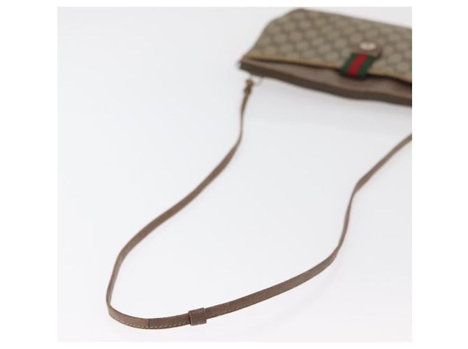 Borsa Gucci GG Supreme Web Sherry Line in PVC beige, oro e rosso 904 02 026 Auth BA12127 D'oro - vista 7