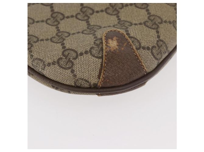 Borsa Gucci GG Supreme Web Sherry Line in PVC beige, oro e rosso 904 02 026 Auth BA12127 D'oro - vista 8