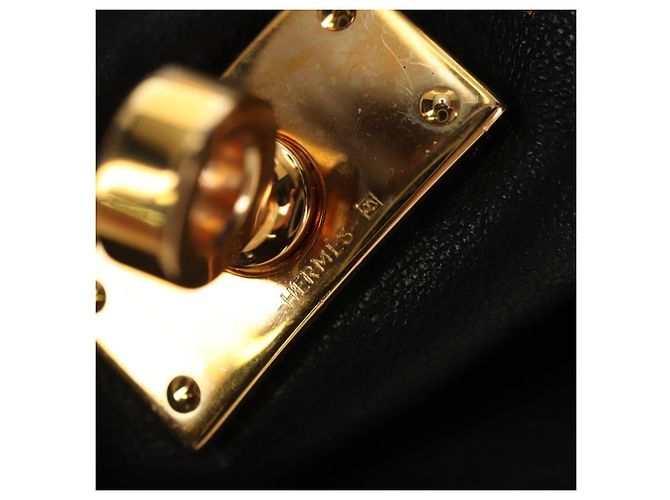 Hermès HERMES Kelly Handschuhe aus Leder Größe 7 Schwarz Auth yk20238M - Ansicht 11
