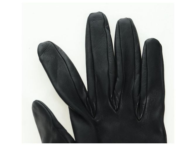 Hermès HERMES Kelly Handschuhe aus Leder Größe 7 Schwarz Auth yk20238M - Ansicht 14