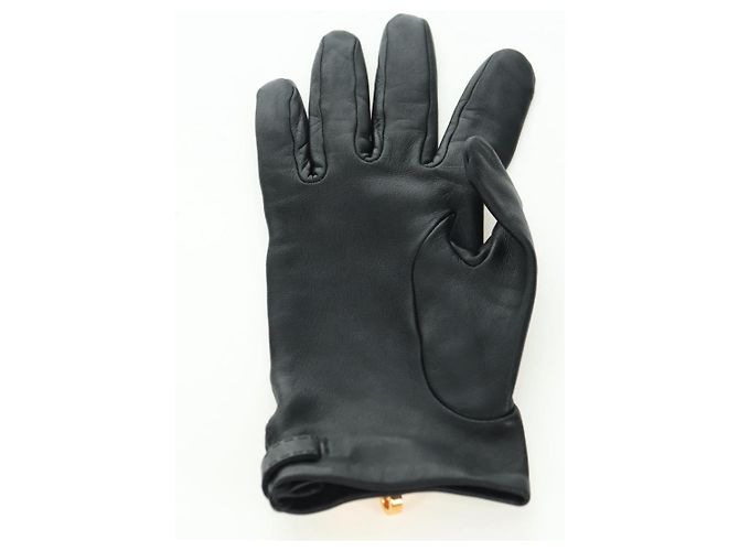 Hermès HERMES Kelly Handschuhe aus Leder Größe 7 Schwarz Auth yk20238M - Ansicht 17