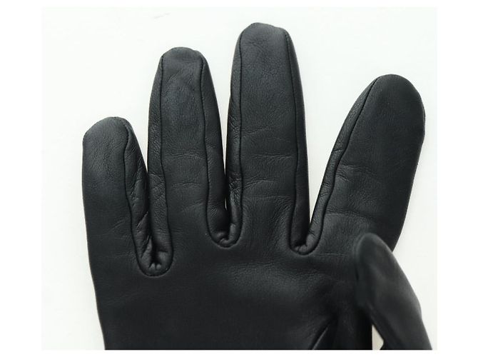 Hermès HERMES Kelly Handschuhe aus Leder Größe 7 Schwarz Auth yk20238M - Ansicht 18