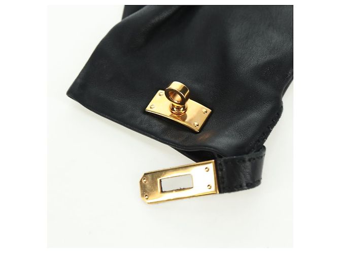 Hermès HERMES Kelly Handschuhe aus Leder Größe 7 Schwarz Auth yk20238M - Ansicht 20