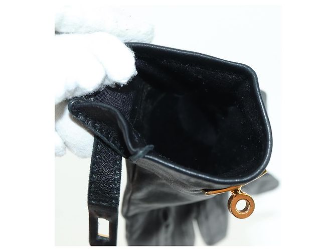 Hermès HERMES Kelly Handschuhe aus Leder Größe 7 Schwarz Auth yk20238M - Ansicht 21