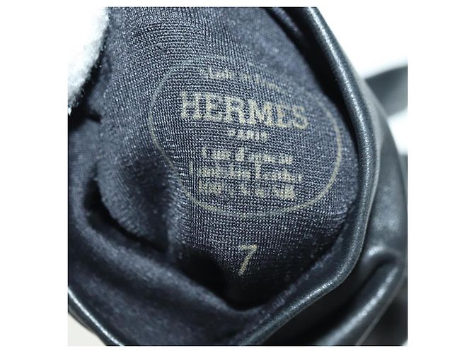 Hermès HERMES Kelly Handschuhe aus Leder Größe 7 Schwarz Auth yk20238M - Ansicht 22