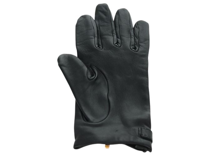 Hermès HERMES Kelly Handschuhe aus Leder Größe 7 Schwarz Auth yk20238M - Ansicht 6