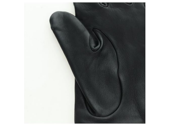 Hermès HERMES Kelly Handschuhe aus Leder Größe 7 Schwarz Auth yk20238M - Ansicht 8