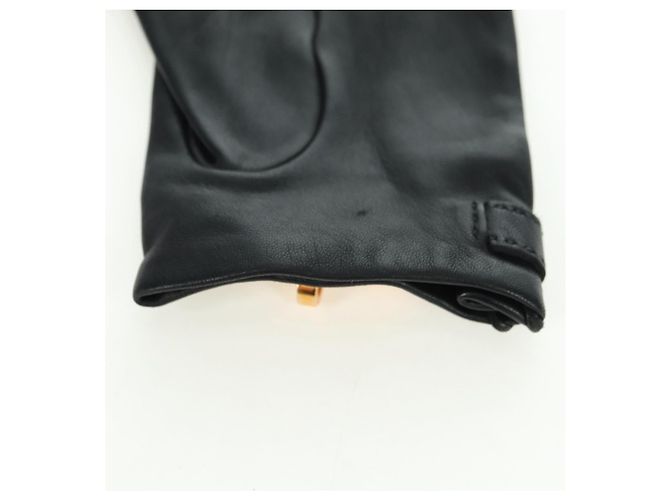 Hermès HERMES Kelly Handschuhe aus Leder Größe 7 Schwarz Auth yk20238M - Ansicht 9