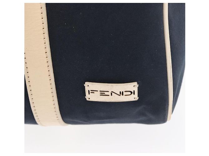 Borsa Boston FENDI in tela blu navy argento autentica ti3849 - vista 18