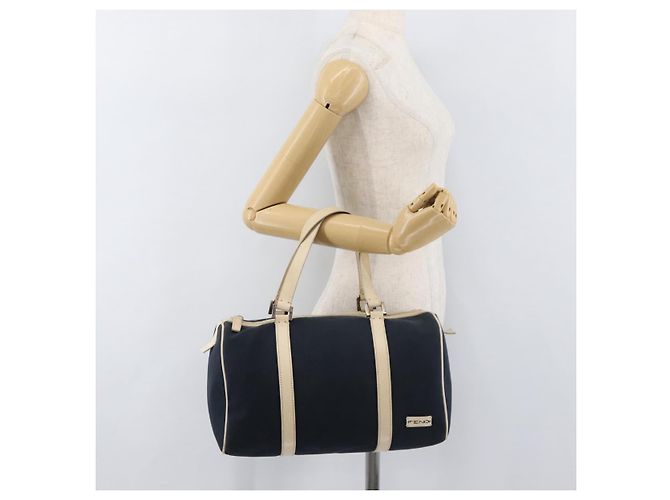 Borsa Boston FENDI in tela blu navy argento autentica ti3849 - vista 24
