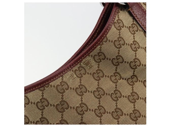 GUCCI GG Canvas Tote Bag Beige Silber 113016 Auth 175746 - Ansicht 10