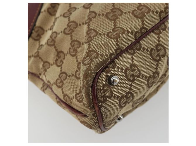 GUCCI GG Canvas Tote Bag Beige Silber 113016 Auth 175746 - Ansicht 14